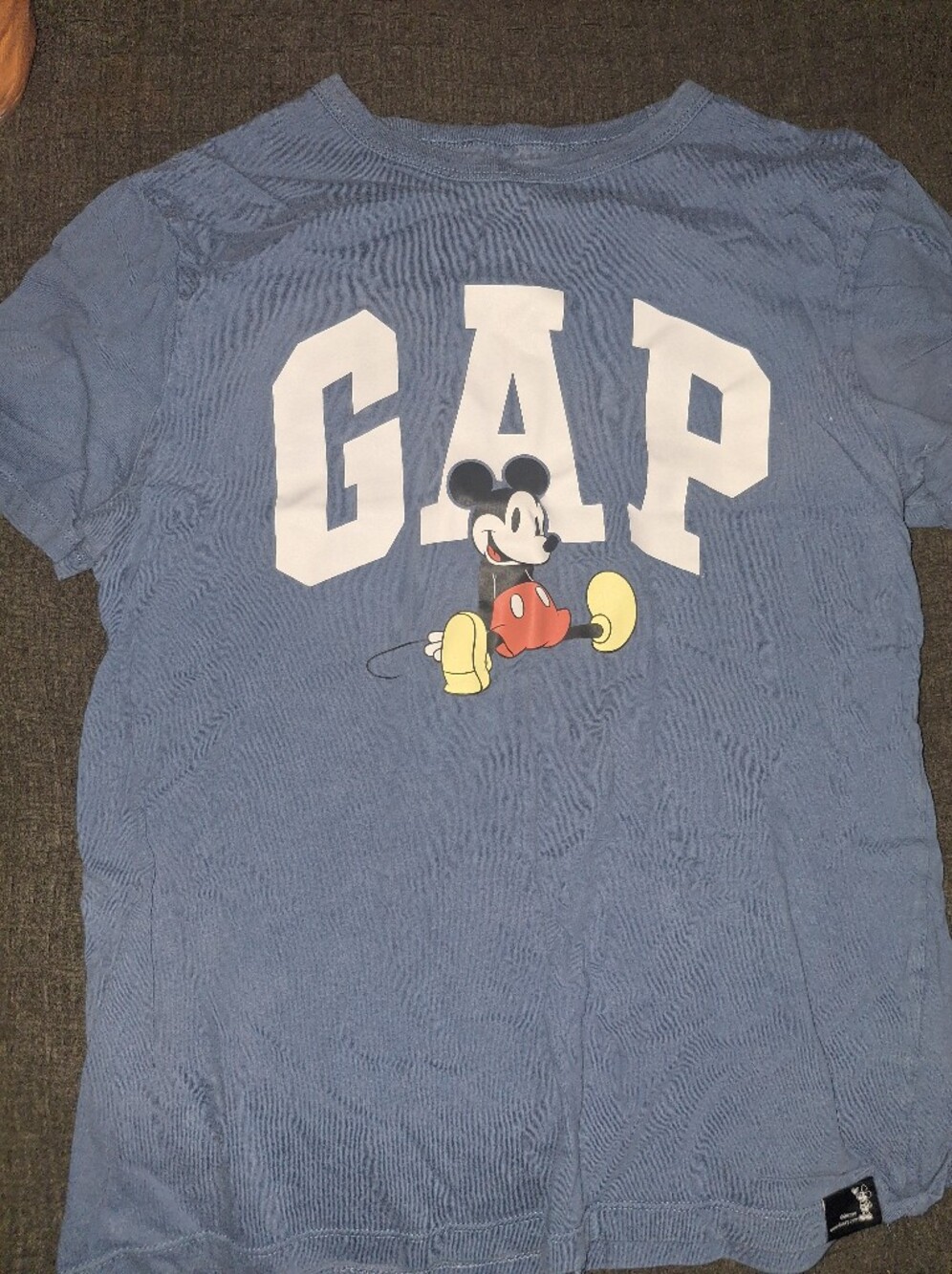 GAP Blue Short Sleeve Tee with Mickey Mouse Graphic